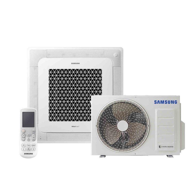 Ar Condicionado Split Cassete 4 Vias Samsung Wind Free 18000 BTUs Quente e Frio Inverter 220V R32 (AC018HCADKG/AZ)