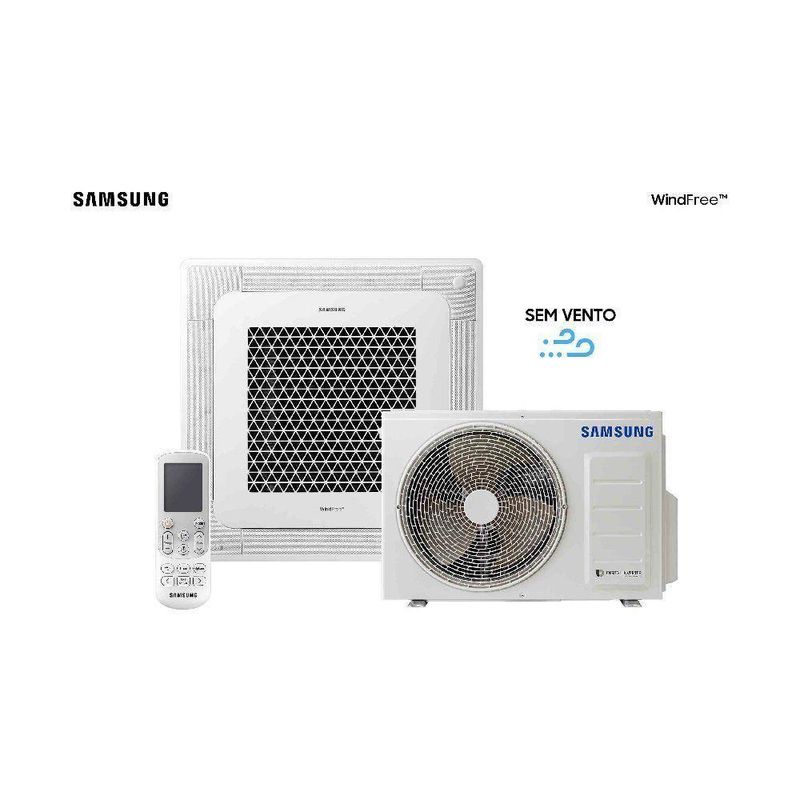 Ar Condicionado Split Cassete 4 Vias Samsung Wind Free 18000 BTUs Quente e Frio Inverter 220V R32 (AC018HCADKG/AZ)