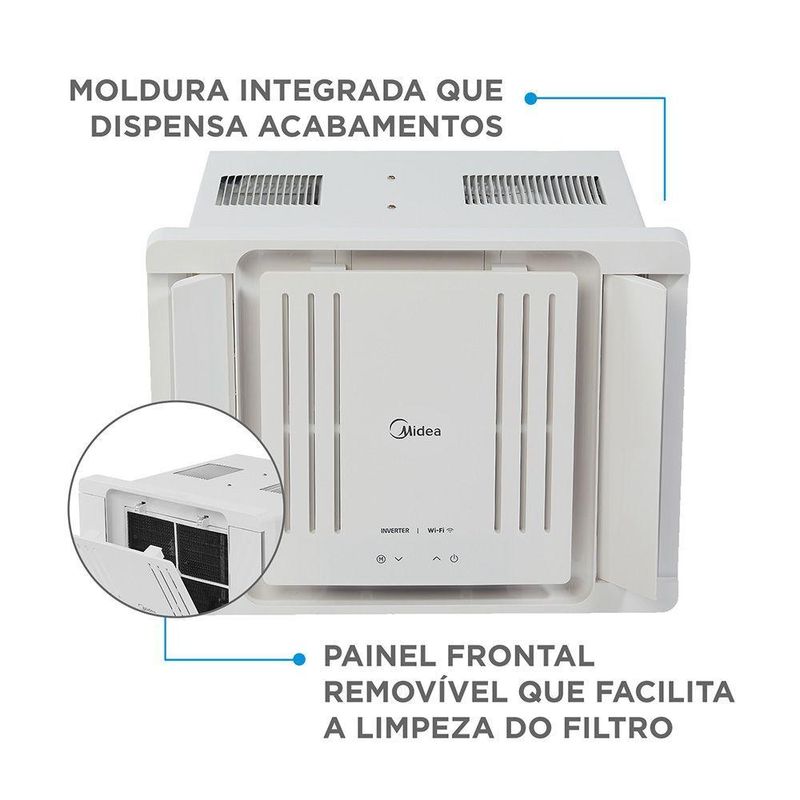 Ar Condicionado Janela Inverter Midea Eletrônico Com Controle Remoto e Wi-Fi 7500 BTUs Frio 127V QCL078VB
