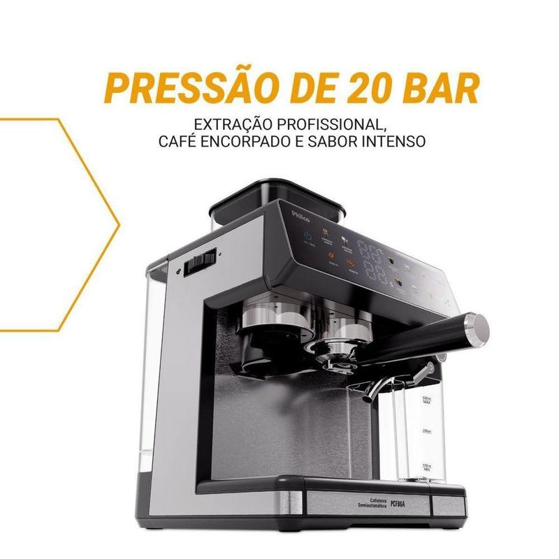 Cafeteira Expresso Philco PCF06A Inox 20 Bar 10 Funções 1250W 127V