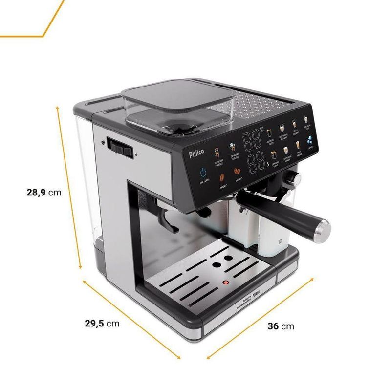 Cafeteira Expresso Philco PCF06A Inox 20 Bar 10 Funções 1250W 127V