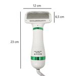 Escova Secadora de Pelos para Pet para Cães e Gatos em ABS e Aço Inoxidável 23X6,5X12CM