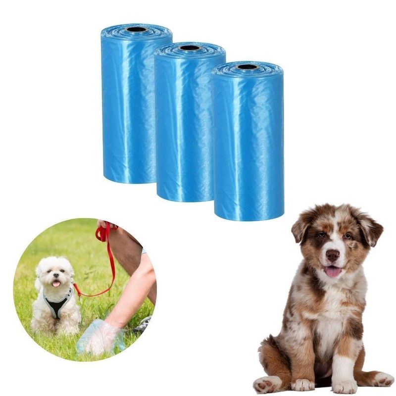 Saquinhos Higiênicos para Pets Kit 3 Refil Cata Caca Coco Cachorro Cães Dog Gatos