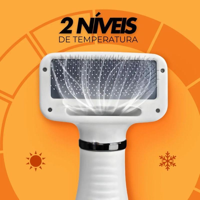 Secador Elétrico com Escova para Pets Utimix 2 em 1 Removedor de Pelos para Cães e Gatos 300W 110V
