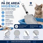 Pá Coletora para Areia de Gatos em Aço Inoxidável com Peneira 1