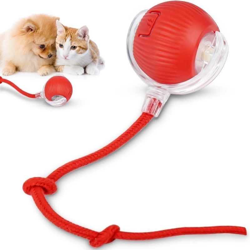 Brinquedo Interativo para Pets Bola Inteligente Recarregavel Usb para Gatos e Caes Pequenos Abs