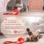 Brinquedo Interativo para Pets Bola Inteligente Recarregavel Usb para Gatos e Caes Pequenos Abs