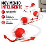 Brinquedo Interativo para Pets Bola Inteligente Recarregavel Usb para Gatos e Caes Pequenos Abs