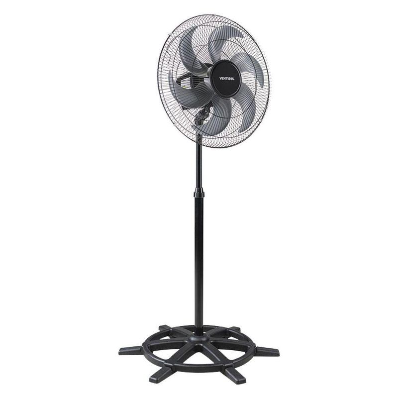Ventilador Osc De Coluna Steel 50cm 6 Pás - Bivolt Preto-prata