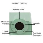 Aquecedor Elétrico BSL3811 Cerâmico 2000W Controle Remoto Ambiente Interno Verde Ideal Importados