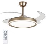 Ventilador de Teto com Luz LED AB Mídia 50W 50CM 4 Pás 6 Velocidades Branco FL03 Bivolt