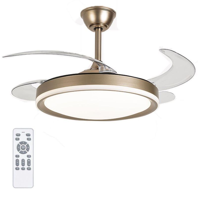 Ventilador de Teto com Luz LED AB Mídia 50W 50CM 4 Pás 6 Velocidades Branco FL03 Bivolt