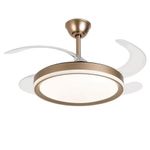 Ventilador de Teto com Luz LED AB Mídia 50W 50CM 4 Pás 6 Velocidades Branco FL03 Bivolt
