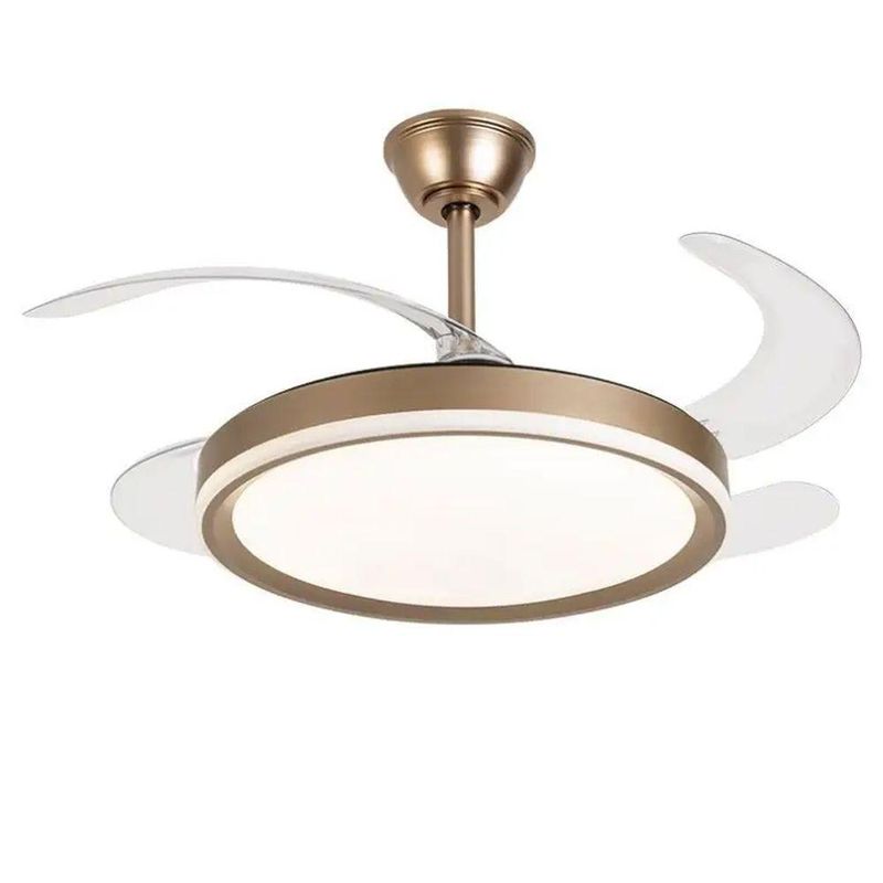 Ventilador de Teto com Luz LED AB Mídia 50W 50CM 4 Pás 6 Velocidades Branco FL03 Bivolt