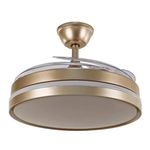 Ventilador de Teto com Luz LED AB Mídia 50W 50CM 4 Pás 6 Velocidades Branco FL03 Bivolt