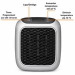 Mini Aquecedor Portátil Elétrico Display Digital Timer Termostato Quarto Escritório Silencioso