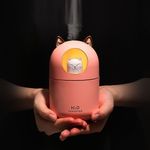 Umidificador Aromatizador Difusor Infantil Utimix 300ML Gatinho Rosa Luz RGB LED USB DC5V