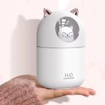 Umidificador Aromatizador Difusor Infantil Utimix 300ML Gatinho Rosa Luz RGB LED USB DC5V