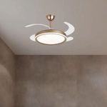 Ventilador de Teto com Luz LED AB Mídia 50W 50CM 4 Pás 6 Velocidades Branco FL03 Bivolt