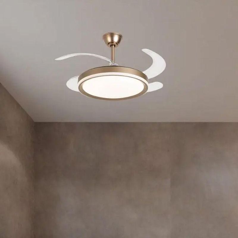 Ventilador de Teto com Luz LED AB Mídia 50W 50CM 4 Pás 6 Velocidades Branco FL03 Bivolt