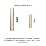 Ventilador de Teto com Luz LED AB Mídia 50W 50CM 4 Pás 6 Velocidades Branco FL03 Bivolt