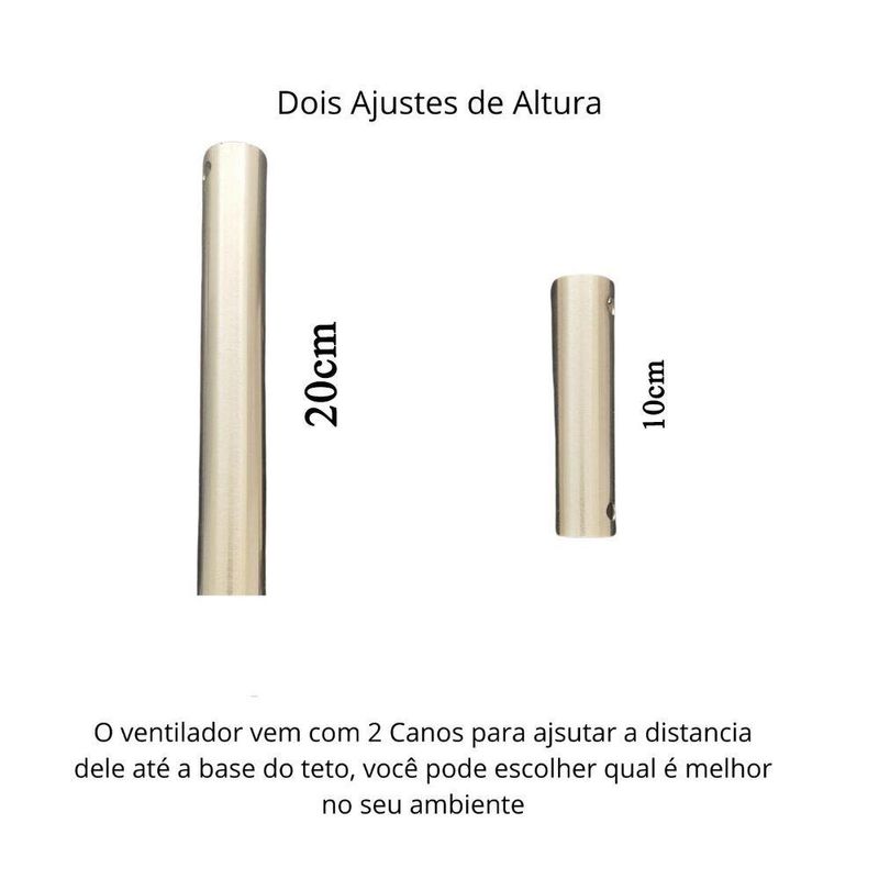 Ventilador de Teto com Luz LED AB Mídia 50W 50CM 4 Pás 6 Velocidades Branco FL03 Bivolt