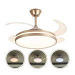 Ventilador de Teto com Luz LED AB Mídia 50W 50CM 4 Pás 6 Velocidades Branco FL03 Bivolt