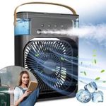 Ventilador Portátil de Mesa Utimix Mini Ar Condicionado Umidificador Preto 3 Velocidades 5V