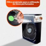 Ventilador Portátil de Mesa Utimix Mini Ar Condicionado Umidificador Preto 3 Velocidades 5V