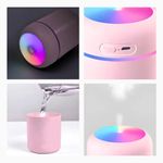 Umidificador Portátil Ultrassônico Usb Utimix 300ML com Luminária Led Difusor de Aroma Rosa