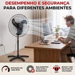 Ventilador de Coluna Casa Lys 210W 60CM 3 Pás Preto Vellum Bivolt