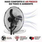 Ventilador de Coluna Casa Lys 210W 60CM 3 Pás Preto Vellum Bivolt