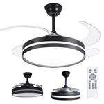 Ventilador de Teto com Luz LED Leva Pra Malhar 50W 50CM 4 Pás 6 Velocidades Branco FL03 Bivolt