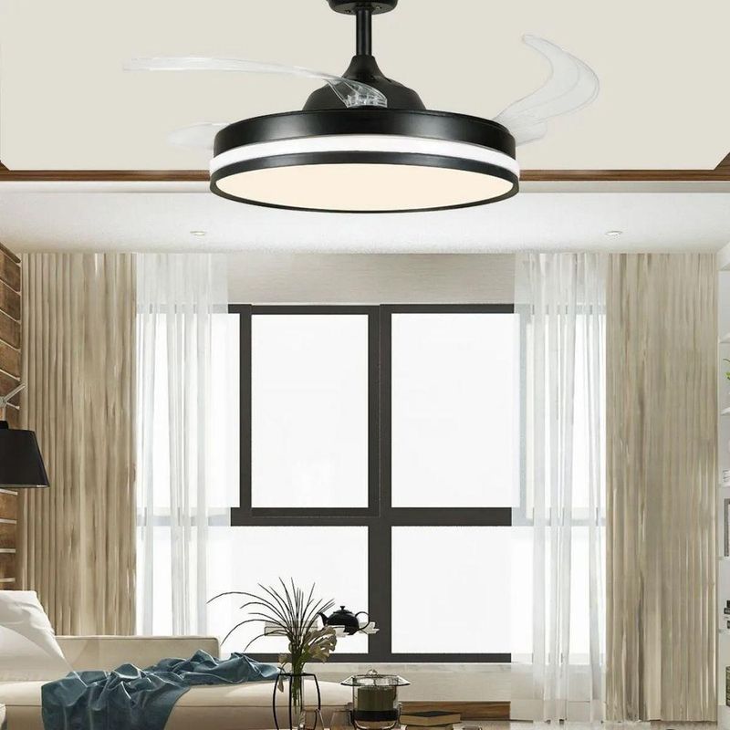 Ventilador de Teto com Luz LED Leva Pra Malhar 50W 50CM 4 Pás 6 Velocidades Branco FL03 Bivolt