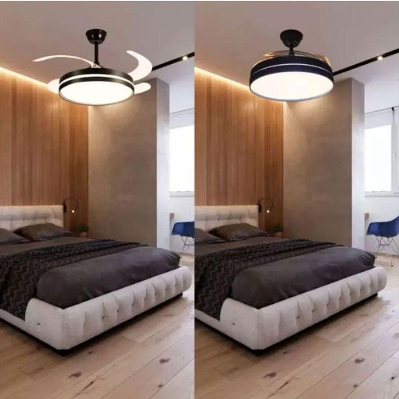 Ventilador de Teto com Luz LED Leva Pra Malhar 50W 50CM 4 Pás 6 Velocidades Branco FL03 Bivolt