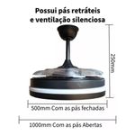 Ventilador de Teto com Luz LED Leva Pra Malhar 50W 50CM 4 Pás 6 Velocidades Branco FL03 Bivolt