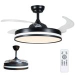 Ventilador de Teto com Luz LED Mundo LGBT 50W 120CM 4 Pás 6 Velocidades Branco FL03 Bivolt