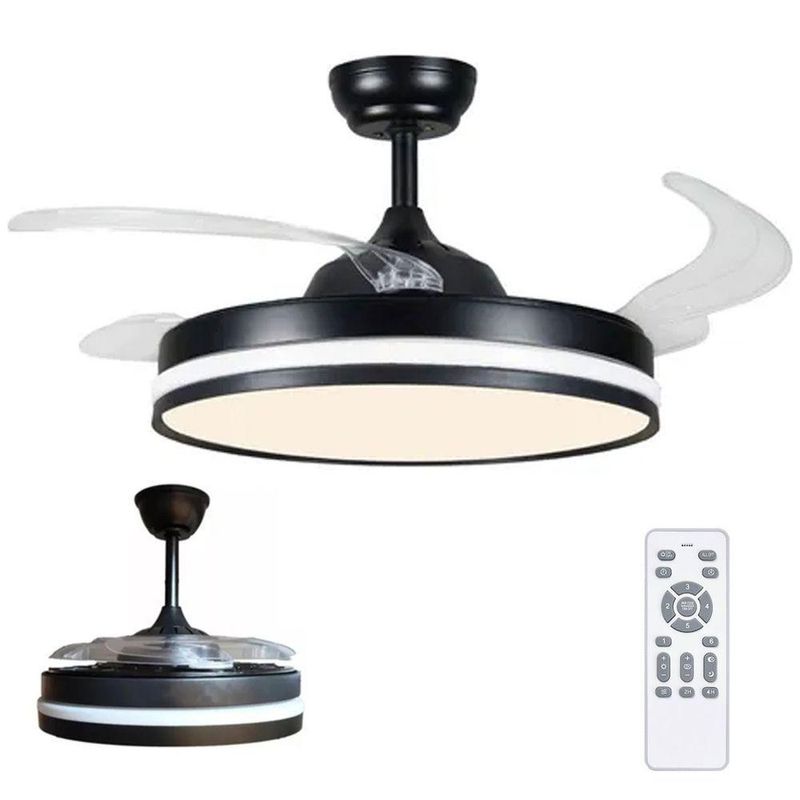 Ventilador de Teto com Luz LED Mundo LGBT 50W 120CM 4 Pás 6 Velocidades Branco FL03 Bivolt