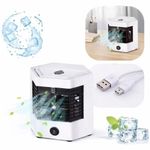 Mini Climatizador de Ar Portátil 0,3L 70W Branco Air Cooler USB Bivolt