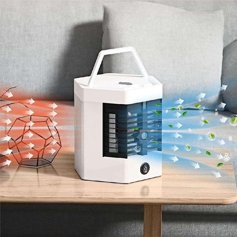 Mini Climatizador de Ar Portátil 0,3L 70W Branco Air Cooler USB Bivolt