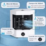 Mini Climatizador de Ar Portátil 0,3L 70W Branco Air Cooler USB Bivolt