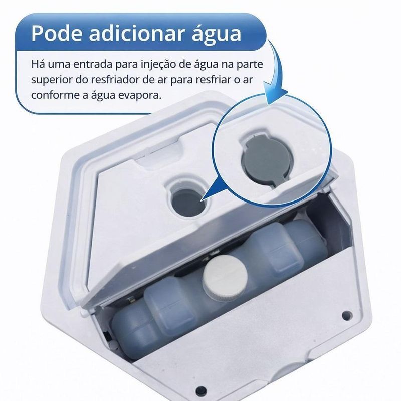 Mini Climatizador de Ar Portátil 0,3L 70W Branco Air Cooler USB Bivolt