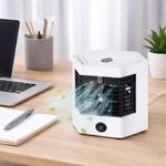 Mini Climatizador de Ar Portátil 0,3L 70W Branco Air Cooler USB Bivolt