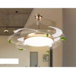 Ventilador de Teto com Luz LED Leva Pra Casa 50W 50CM 4 Pás 6 Velocidades Branco FL03 Cristal Bivolt