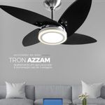 Ventilador de Teto Tron 130W 120CM 4 Pás 3 Velocidades Preto Azzam 110V