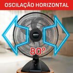 Ventilador de Mesa Arno 140W Preto com Cinza VD2E Essential 3 Velocidades 220V