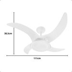 Ventilador de Teto Tron 130W 4 Pás Branco Mareiro 220V
