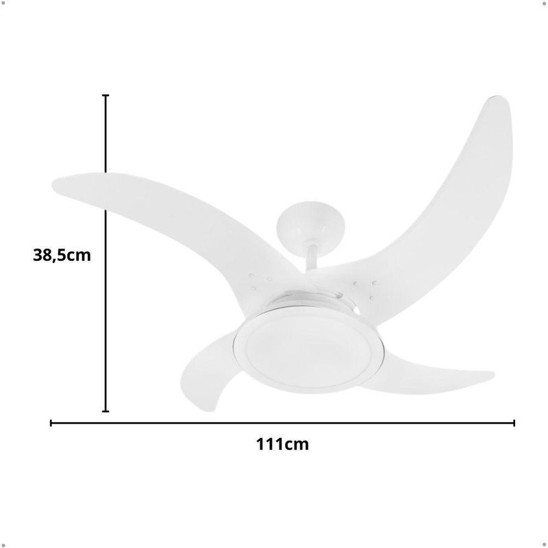 Ventilador de Teto Tron 130W 4 Pás Branco Mareiro 220V