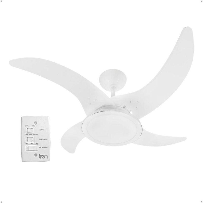 Ventilador de Teto Tron 130W 4 Pás Branco Mareiro 220V