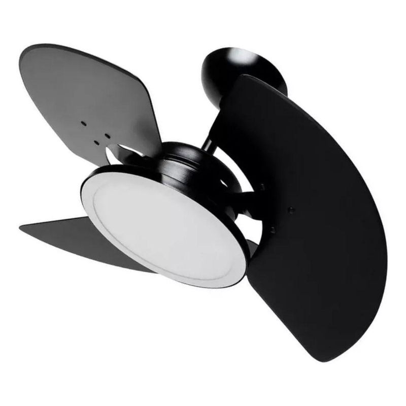 Ventilador de Teto Tron 130W 3 Pás Preto Aventador LED 110V
